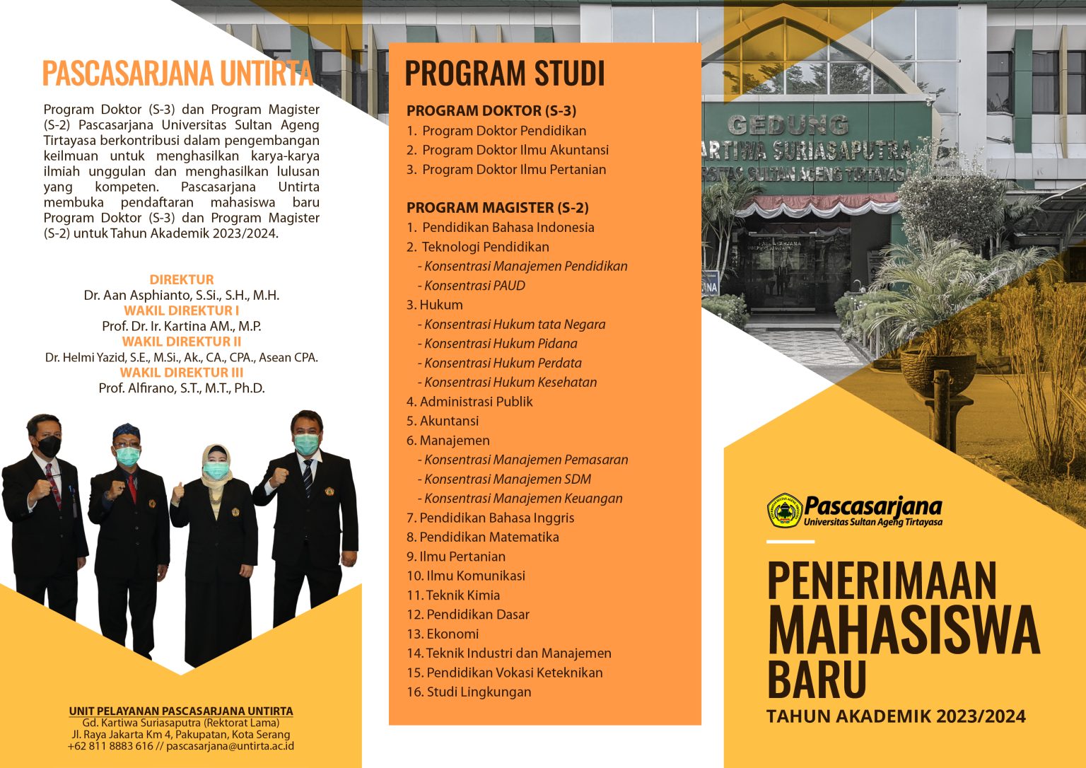 Pengumuman Penerimaan Mahasiswa Baru Pascasarjana 2023